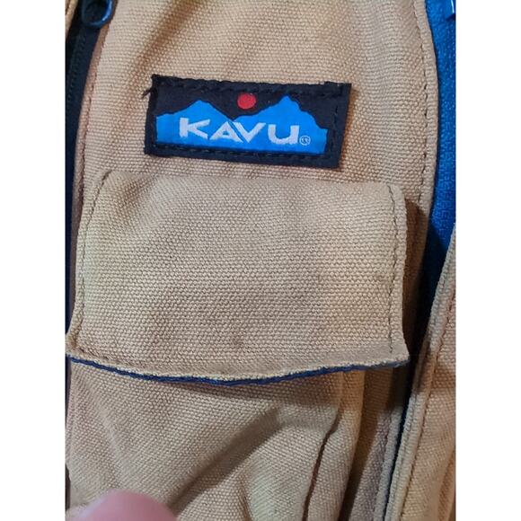 KAVU Rope Sling Bag Tan Adjustable Shoulder Strap Travel Canvas Crossbody Camp - Picture 5 of 12
